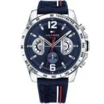 Original Tommy Hilfiger Men's Blue Dial Rubber Band Watch - 1791476