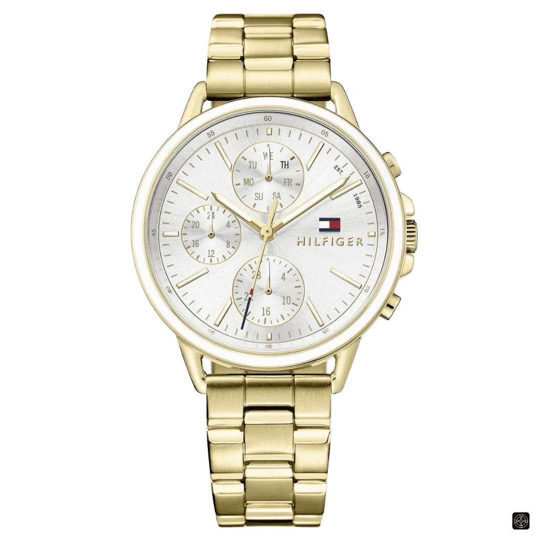 Tommy Hilfiger Women's Watch 1781786, Gold/White, Bracelet -1