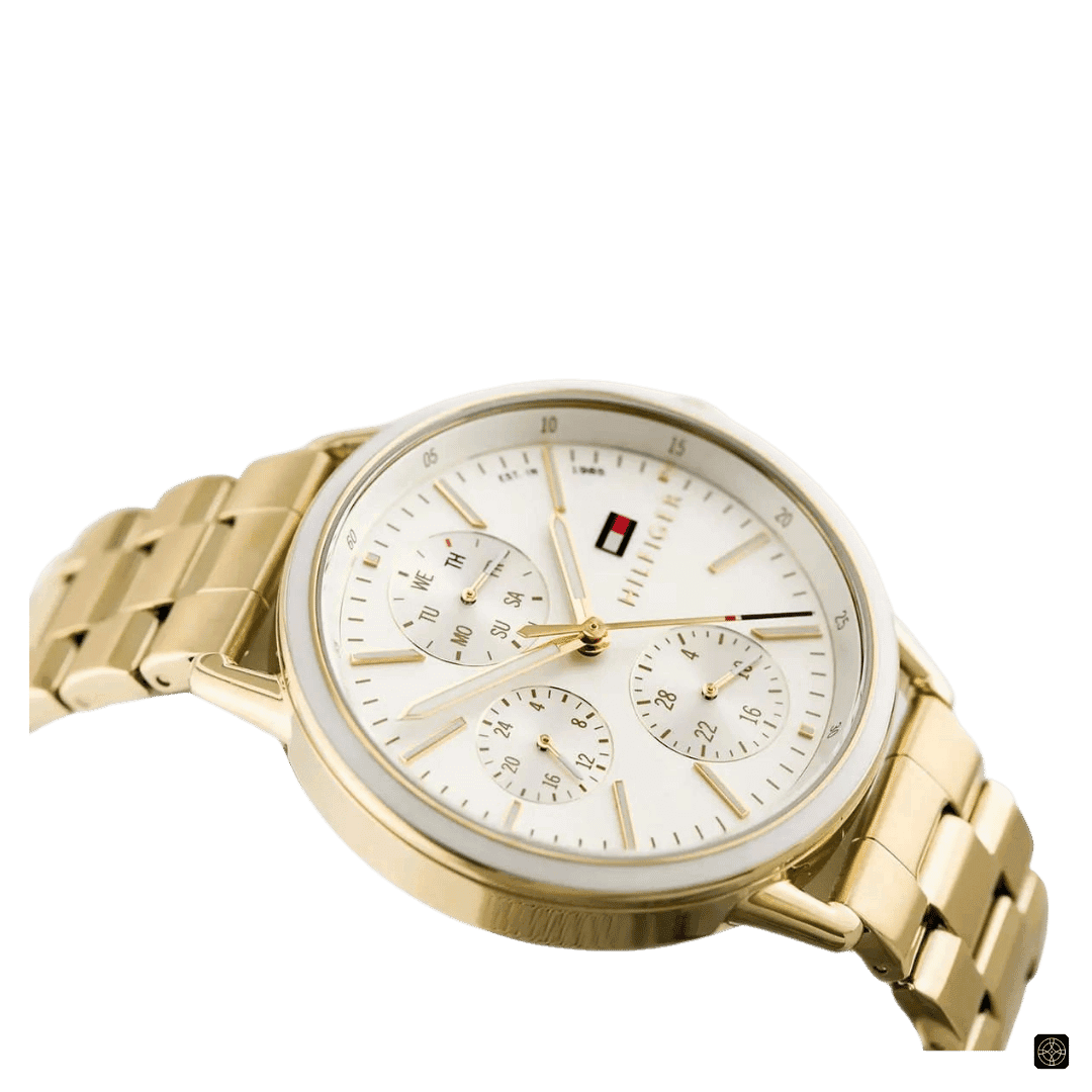 Tommy Hilfiger Women's Watch 1781786, Gold/White, Bracelet -2