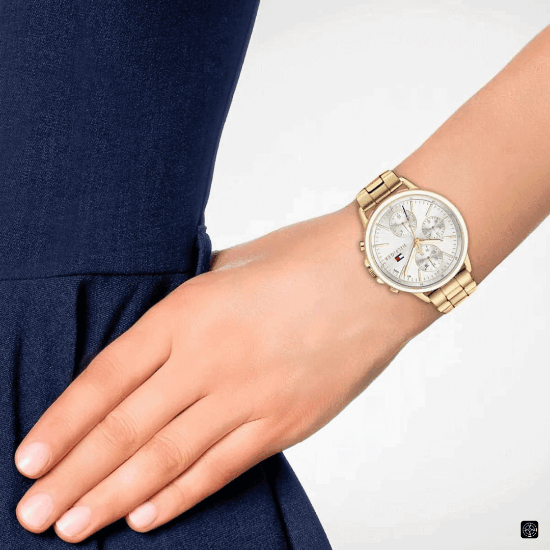 Tommy Hilfiger Women's Watch 1781786, Gold/White, Bracelet -5