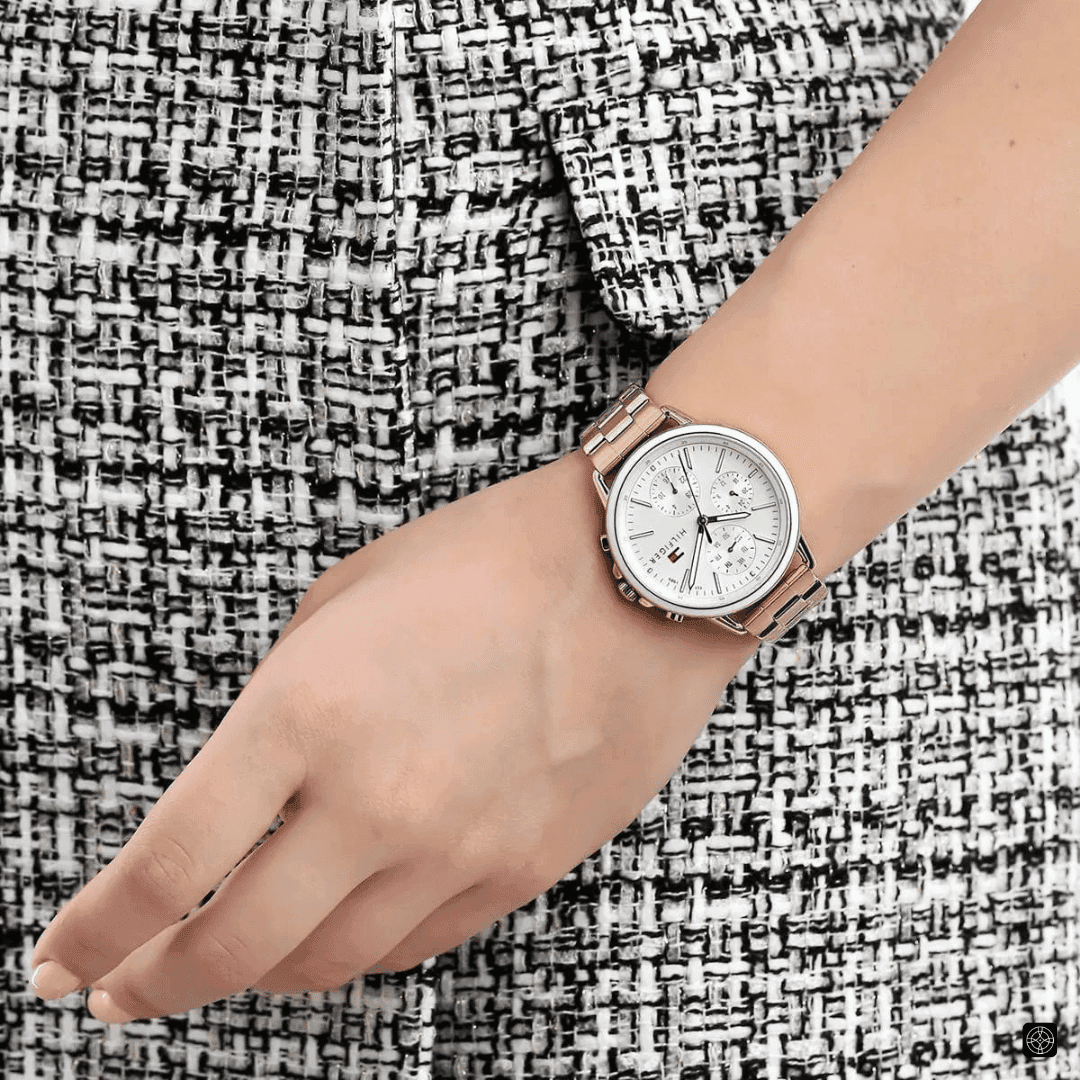 Tommy Hilfiger Women's Watch 1781786, Gold/White, Bracelet -6