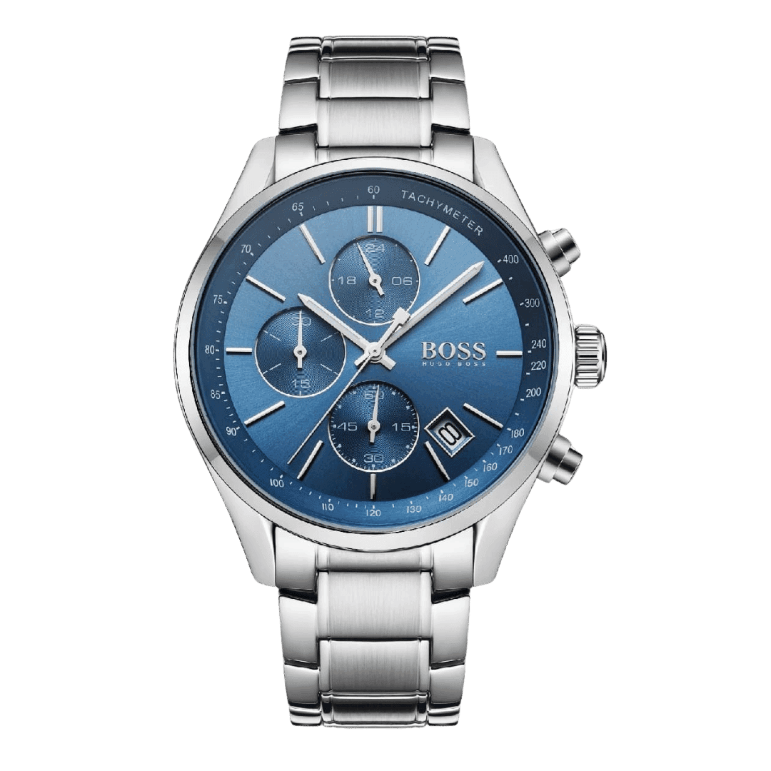 BOSS hugo Grand Prix Men's Blue Dial Stainless Steel Band Watch-1513478-1