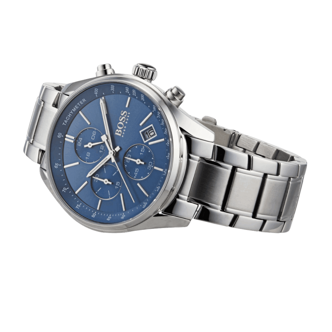 BOSS hugo Grand Prix Men's Blue Dial Stainless Steel Band Watch-1513478-2