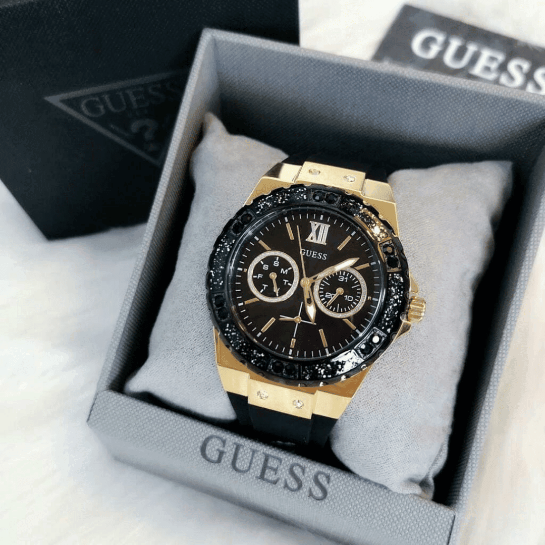 Guess Womens Multi Dial Watch Black Dial Black Strap W1053L7 -3 Guess Womens Multi Dial Watch Black Dial Black Strap GW1053L7 -3