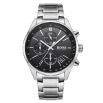Original BOSS Watches Men's Chronograph Quartz Watch 1513477, Silver,Strap with Black Dial -1