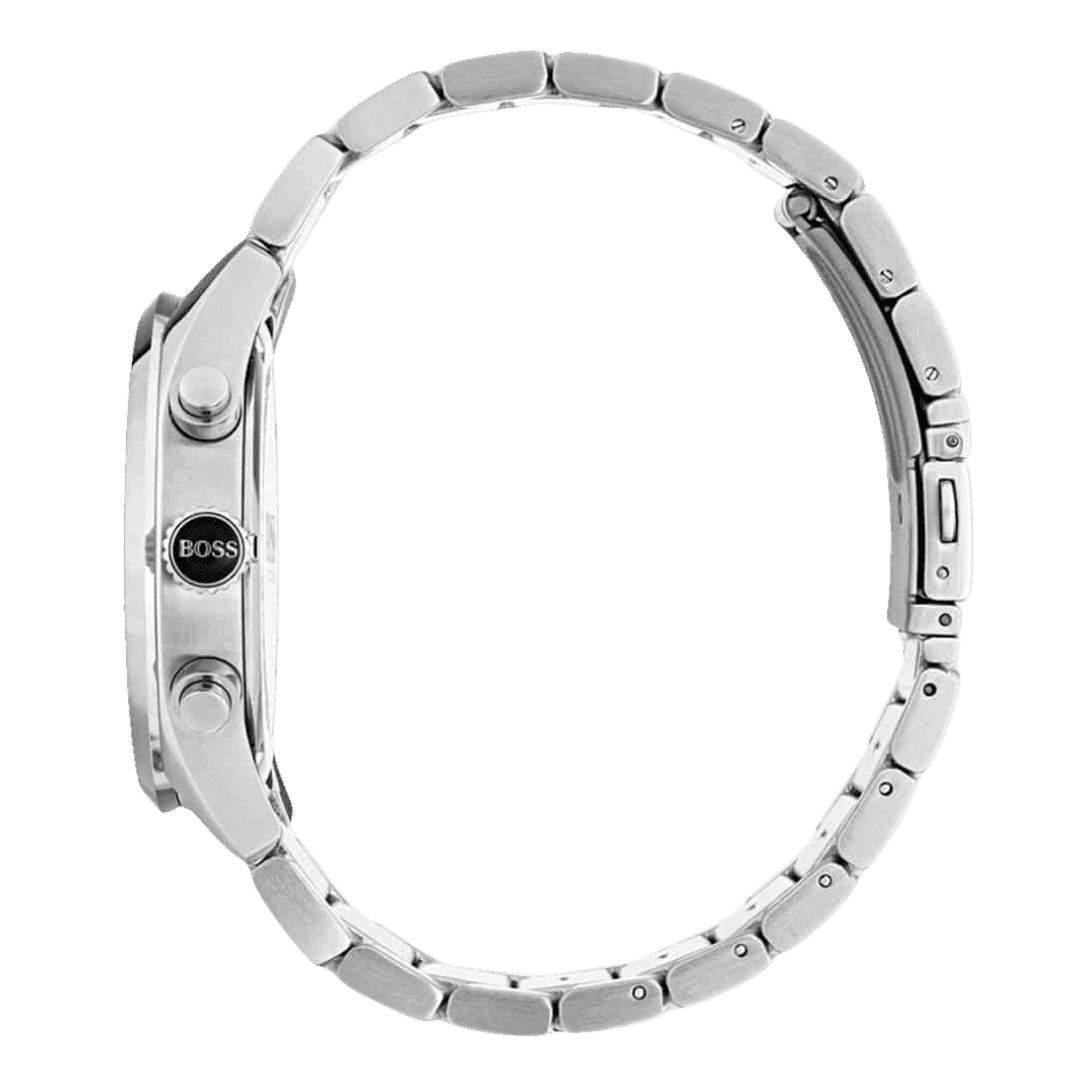 Original BOSS Watches Men's Chronograph Quartz Watch 1513477, Silver,Strap with Black Dial -2