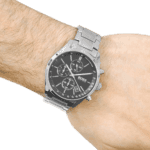 Original BOSS Watches Men’s Chronograph Quartz Watch 1513477, Silver,Strap with Black Dial -1