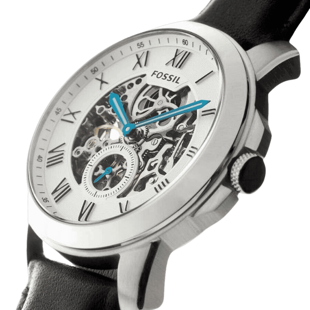 Original Fossil Grant For Men Silver Dial Leather Band Automatic Watch - ME3053-2 Original Fossil Grant For Men Silver Dial Leather Band Automatic Watch - ME3053-2