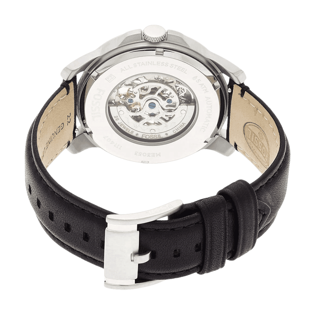 Original Fossil Grant For Men Silver Dial Leather Band Automatic Watch - ME3053-4 Original Fossil Grant For Men Silver Dial Leather Band Automatic Watch - ME3053-4