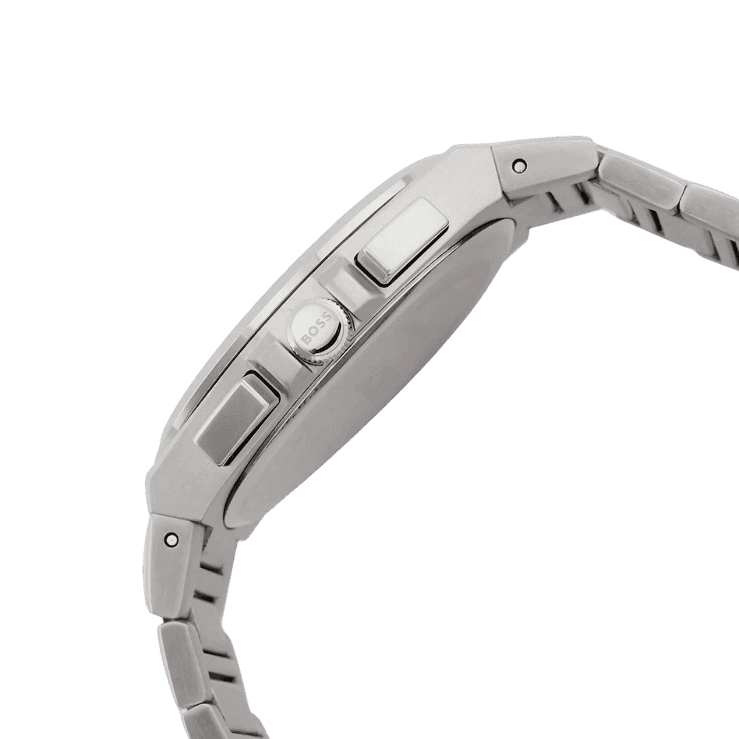 Original Hugo BOSS Chronograph Quartz Watch for Men with Silver Stainless Steel Bracelet - 1514048 -3