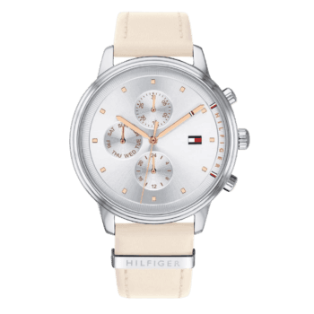 Tommy Hilfiger Blake Women's Silver Dial Leather Band Watch - 1781906-1