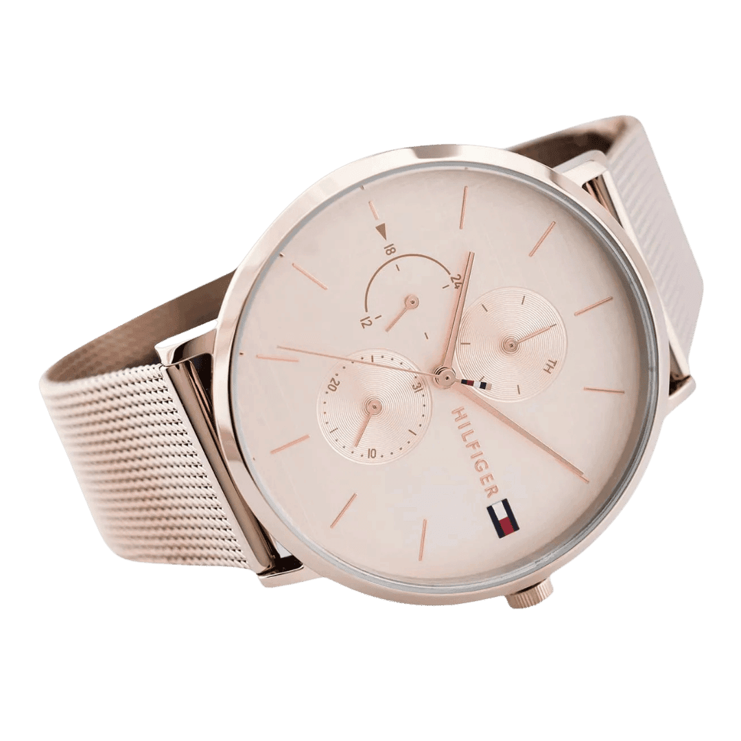 Tommy Hilfiger Womens Multi dial Quartz Watch with Rose Gold Strap 1781944-2