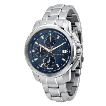 Maserati Men's Successo Silver Stainless Steel Watch, Blue Dial R8873645004 -1