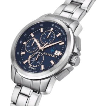 Maserati Men's Successo Silver Stainless Steel Watch, Blue Dial R8873645004 -2