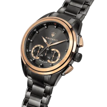 Maserati R8873612016 Chronograph Contrast Bezel Round Stainless Steel Analog Watch for Men - Black -2