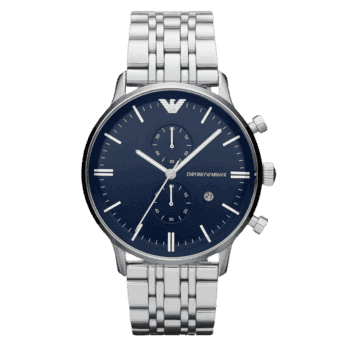 Original Emporio Armani AR1648 Men's Stainless Steel Analog Watch Blue Dial -1