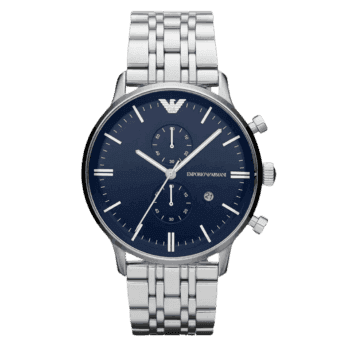 Original Emporio Armani AR1648 Men's Stainless Steel Analog Watch Blue Dial -1