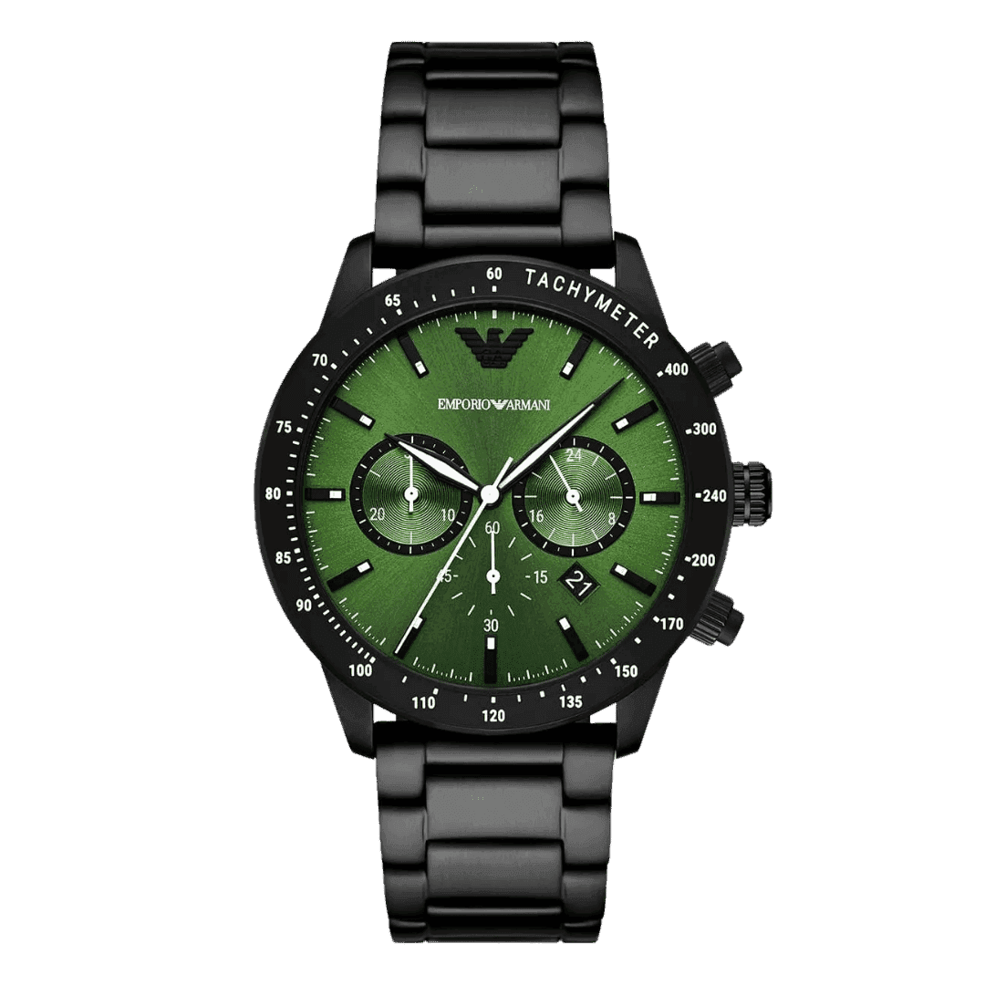 Original Emporio Armani Casual Watch AR11472, Black, Green Dial -1 Original Emporio Armani Casual Watch AR11472, Black, Green Dial -1