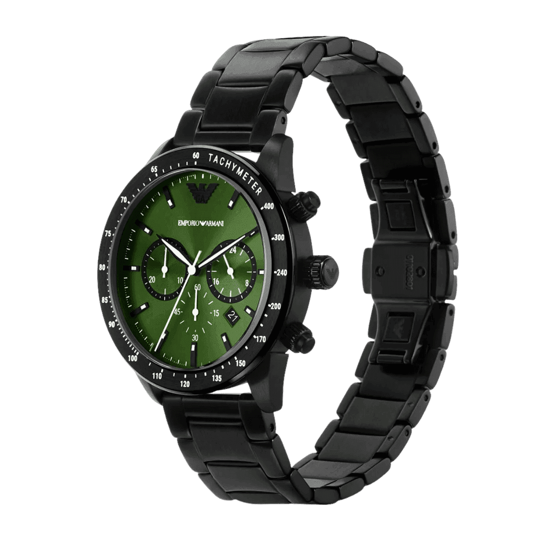 Original Emporio Armani Casual Watch AR11472, Black, Green Dial -2 Original Emporio Armani Casual Watch AR11472, Black, Green Dial -2