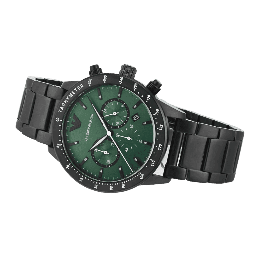 Original Emporio Armani Casual Watch AR11472, Black, Green Dial -3 Original Emporio Armani Casual Watch AR11472, Black, Green Dial -3