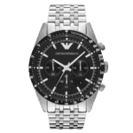 Original Emporio Armani Dress Watch For Men Analog Stainless Steel Black Dial - AR5988 -1