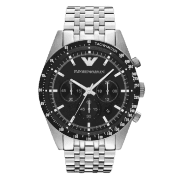 Original Emporio Armani Dress Watch For Men Analog Stainless Steel Black Dial - AR5988 -1