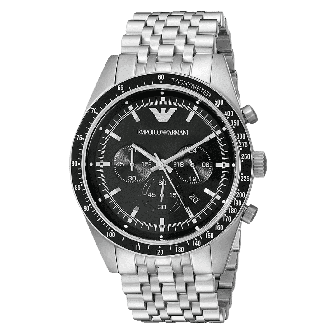 Original Emporio Armani Dress Watch For Men Analog Stainless Steel Black Dial - AR5988 -2