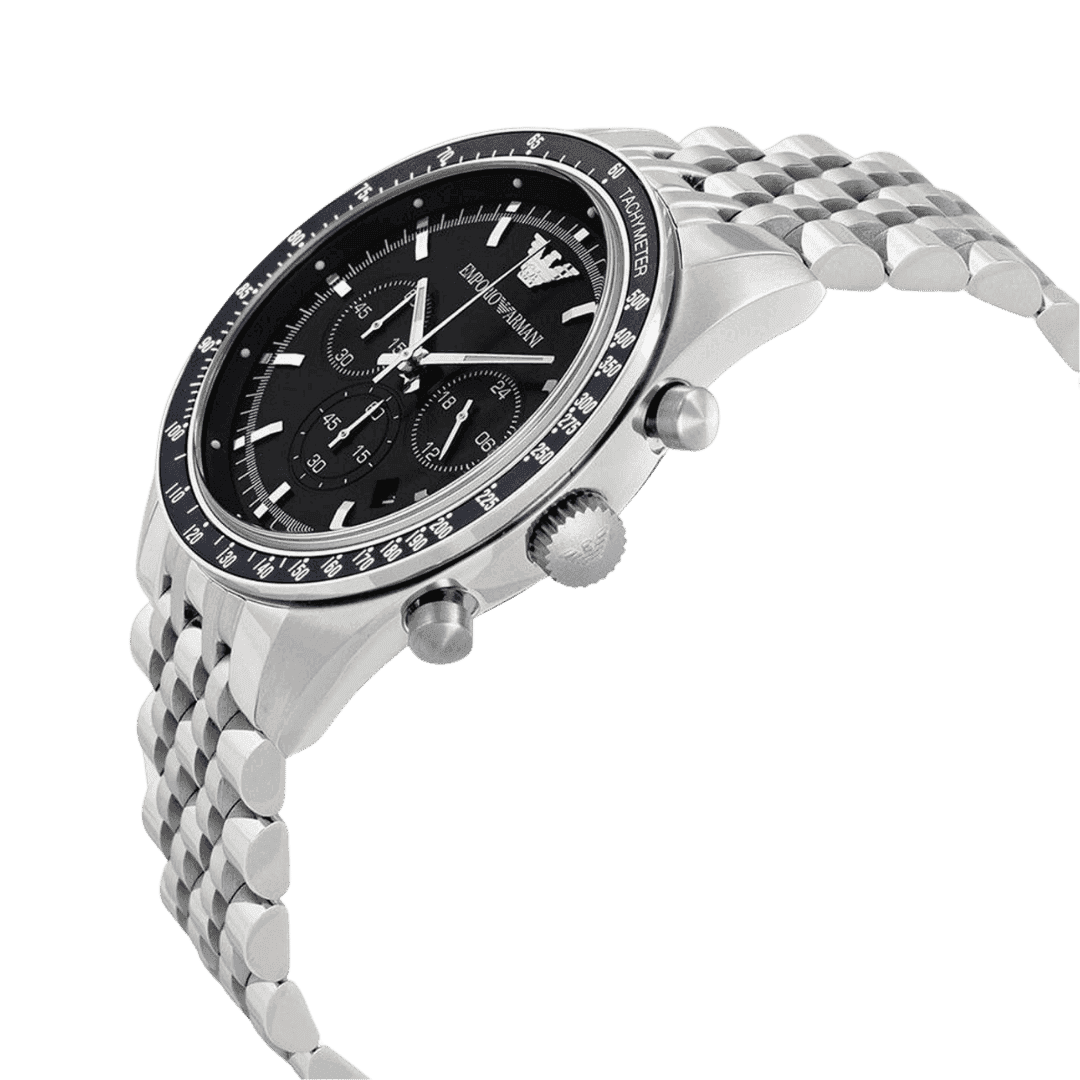 Original Emporio Armani Dress Watch For Men Analog Stainless Steel Black Dial - AR5988 -3