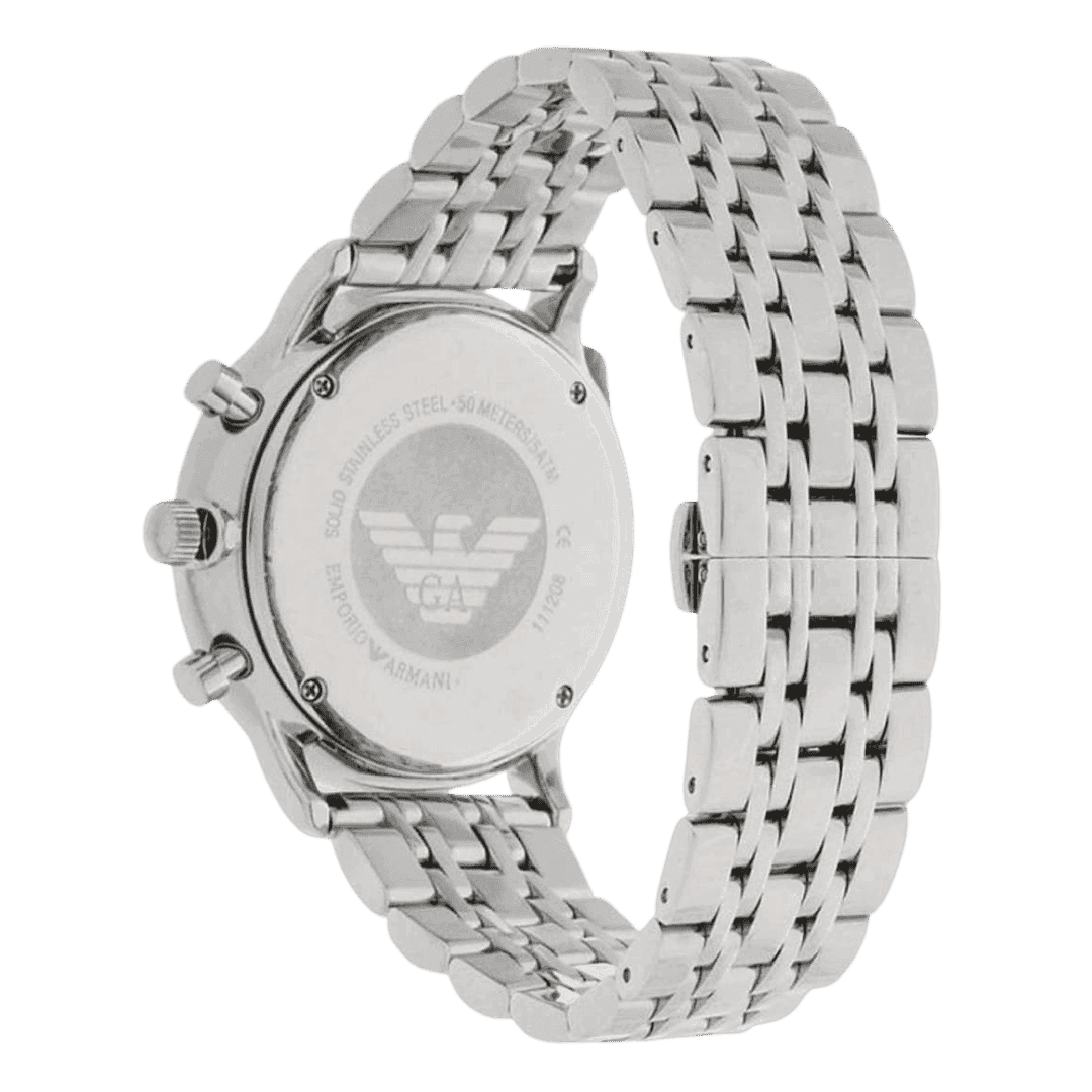 Original Emporio Armani Dress Watch For Men Analog Stainless Steel Black Dial - AR5988 -5