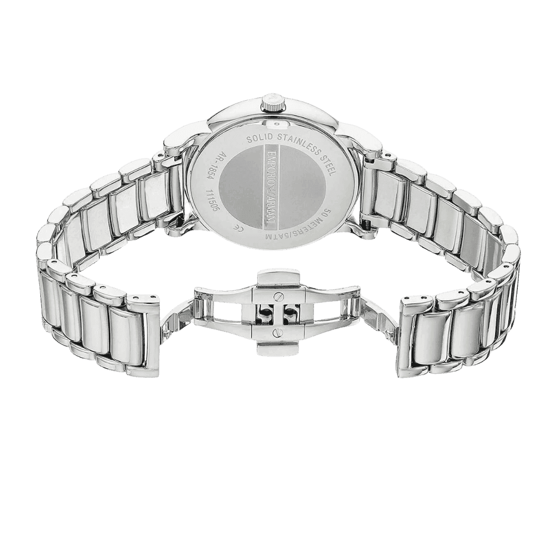 Original Emporio Armani Luigi Men's Stainless Steel Band Watch - Black Dial - AR1894-5