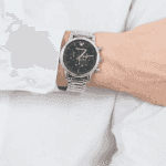 Original Emporio Armani Luigi Men’s Stainless Steel Band Watch – Black Dial – AR1894-1