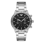 Original Emporio Armani Men's Black Dial Stainless Steel Analog Watch AR11241 -1