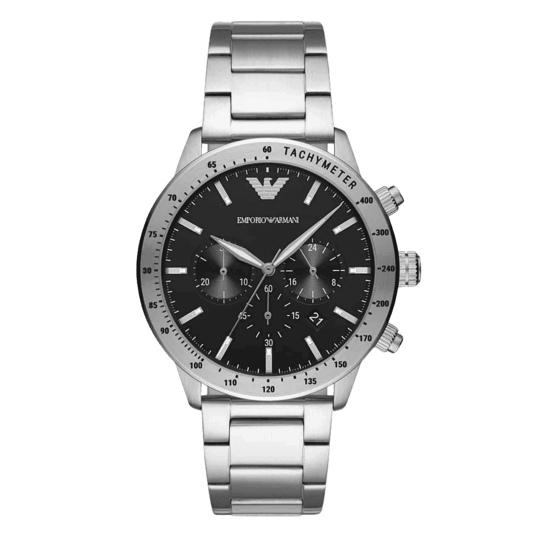Original Emporio Armani Men's Black Dial Stainless Steel Analog Watch AR11241 -1 Original Emporio Armani Men's Black Dial Stainless Steel Analog Watch AR11241 -1