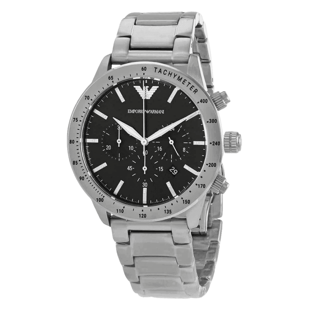 Original Emporio Armani Men's Black Dial Stainless Steel Analog Watch AR11241 -2 Original Emporio Armani Men's Black Dial Stainless Steel Analog Watch AR11241 -2