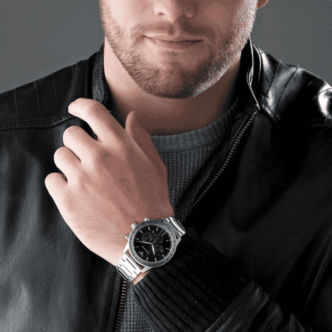 Original Emporio Armani Men's Black Dial Stainless Steel Analog Watch AR11241 -7 Original Emporio Armani Men's Black Dial Stainless Steel Analog Watch AR11241 -7