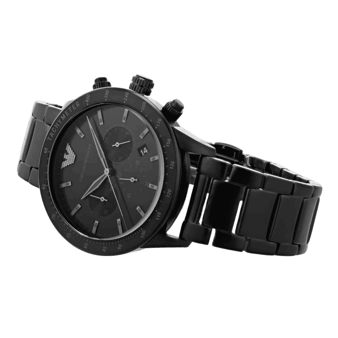 Original Emporio Armani Men's Stainless Steel AR11242 Watch with Chronograph - Three Hand Movement, Black:Black, Chronograph -3 Original Emporio Armani Men's Stainless Steel AR11242 Watch with Chronograph - Three Hand Movement, Black:Black, Chronograph -3