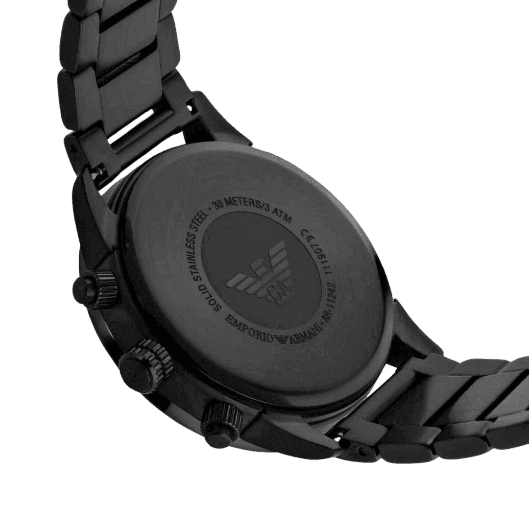 Original Emporio Armani Men's Stainless Steel AR11242 Watch with Chronograph - Three Hand Movement, Black:Black, Chronograph -5 Original Emporio Armani Men's Stainless Steel AR11242 Watch with Chronograph - Three Hand Movement, Black:Black, Chronograph -5