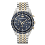 Original Emporio Armani Tazio Blue Dial Stainless Steel Men’s Watch AR6088 -1