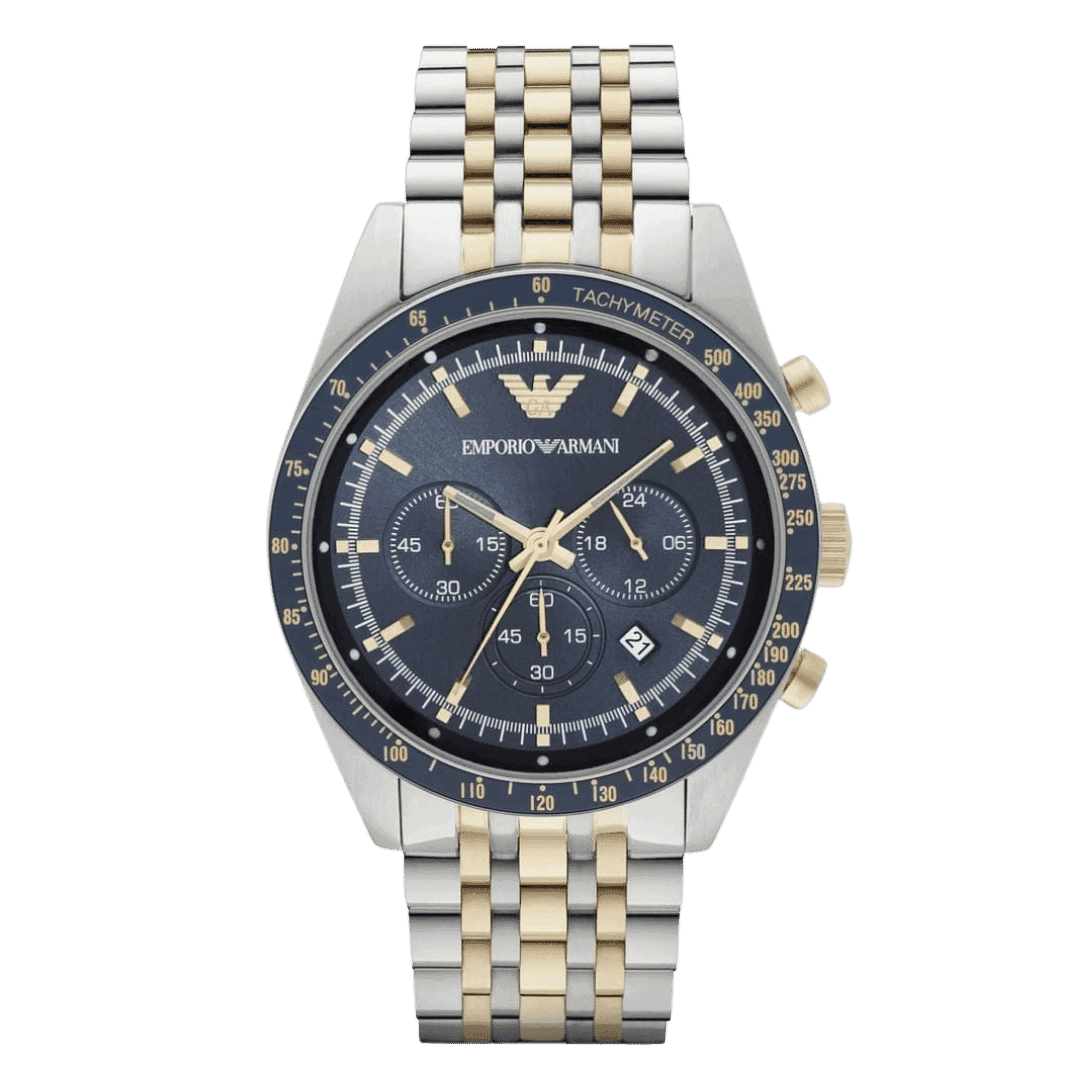 Original Emporio Armani Tazio Blue Dial Stainless Steel Men's Watch AR6088 -1 Original Emporio Armani Tazio Blue Dial Stainless Steel Men's Watch AR6088 -1
