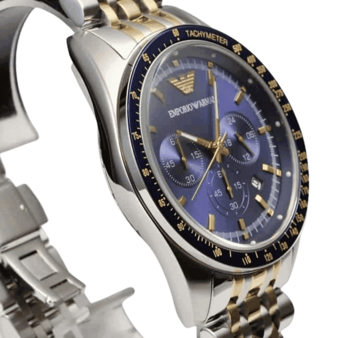 Original Emporio Armani Tazio Blue Dial Stainless Steel Men's Watch AR6088 -2 Original Emporio Armani Tazio Blue Dial Stainless Steel Men's Watch AR6088 -2
