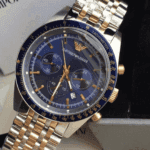 Original Emporio Armani Tazio Blue Dial Stainless Steel Men’s Watch AR6088 -1