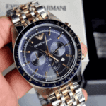 Original Emporio Armani Tazio Blue Dial Stainless Steel Men’s Watch AR6088 -1