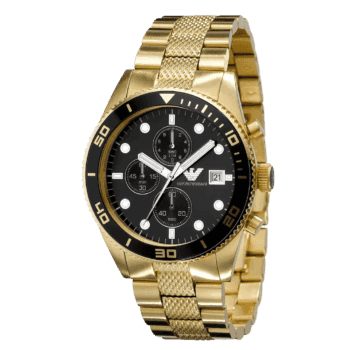 Original Gold Black Date Dial 43mm Men Chronograph Wrist Watch AR5857 - Black Dial -1