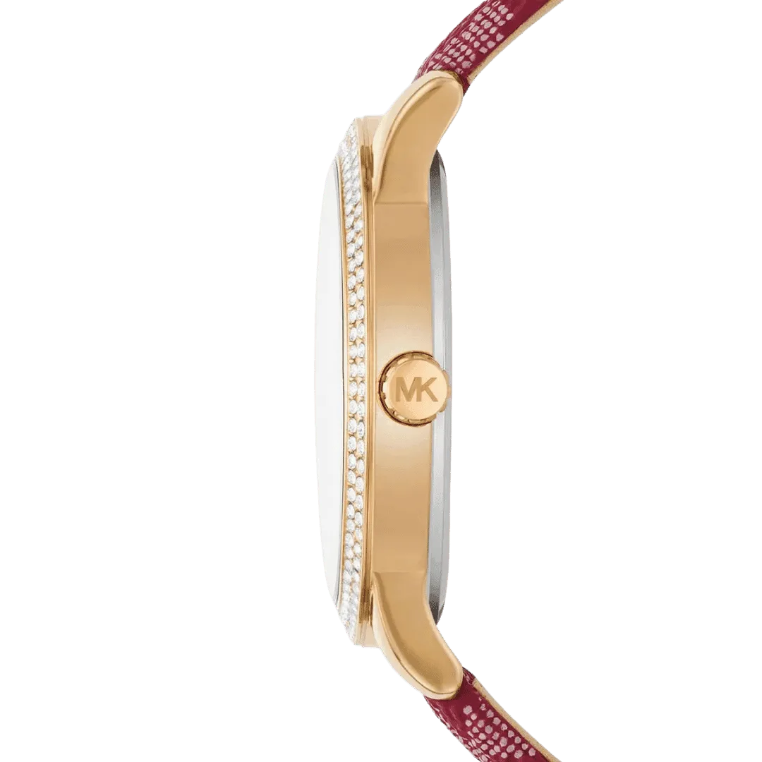 Original Michael Kors Ladies Tibby White Dial MK Logo Red Leather Strap Watch MK2975 -2 Original Michael Kors Ladies Tibby White Dial MK Logo Red Leather Strap Watch MK2975 -2