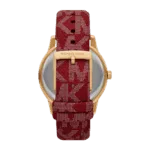 Original Michael Kors Ladies Tibby White Dial MK Logo Red Leather Strap Watch MK2975 -1