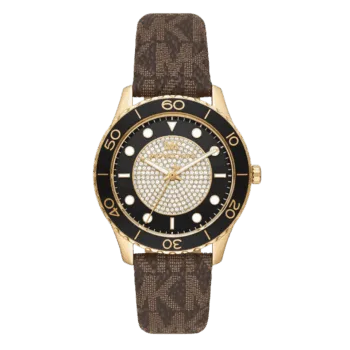 Original Michael Kors MK6979 - Runway Three-Hand Leather Watch - Brown -1