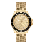 Original Michael Kors Oversized Slim Everest Gold & Black Mens Mesh Watch MK9083 -1