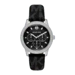 Original Michael Kors Tibby MK2976 Women's Watch multifunction dial black leather strap -1