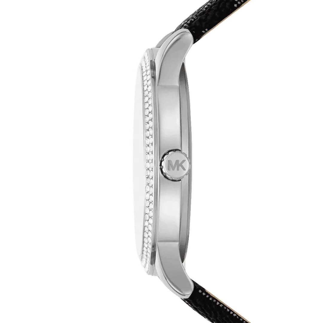 Original Michael Kors Tibby MK2976 Women's Watch multifunction dial black leather strap -2