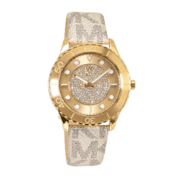 Original Michael Kors Watch for Women, Quartz Movement, Analog Display, Gold Gold Strap-MK6999 -2